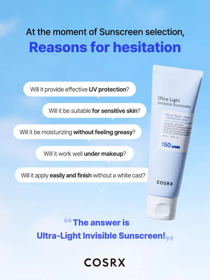 Cosrx - Ultra-Light Invisible Sunscreen SPF50 PA++++